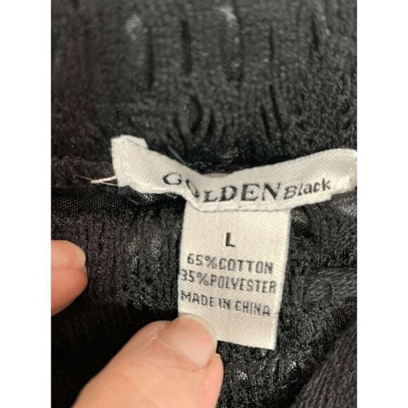 Golden Black Women's Mesh Net Bohemian Swimsuit Cover Up Pants Black Size Large - Picture 4 of 5